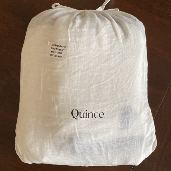 NEW Quince bedding. King/cal King. European Linen Contrast Flange Duvet set - Picture 7 of 8